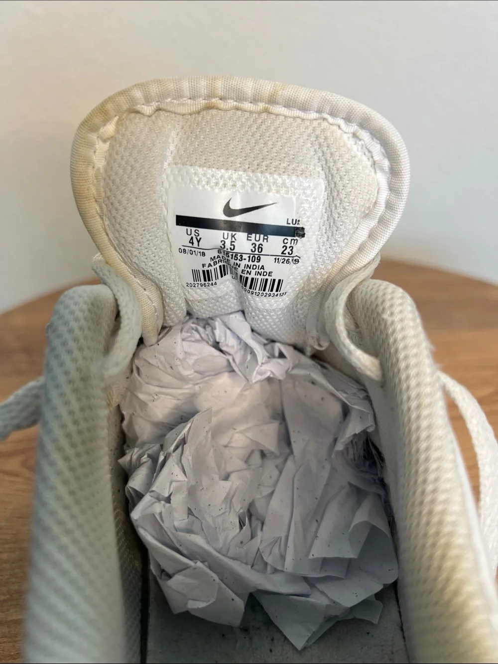 Nike Kids White Leather Low-Top Sneakers